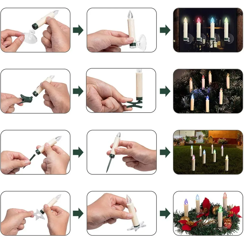 LED Christmas tree lights - Christmas tree decorations - Set of 30 colored lights, remote controlled