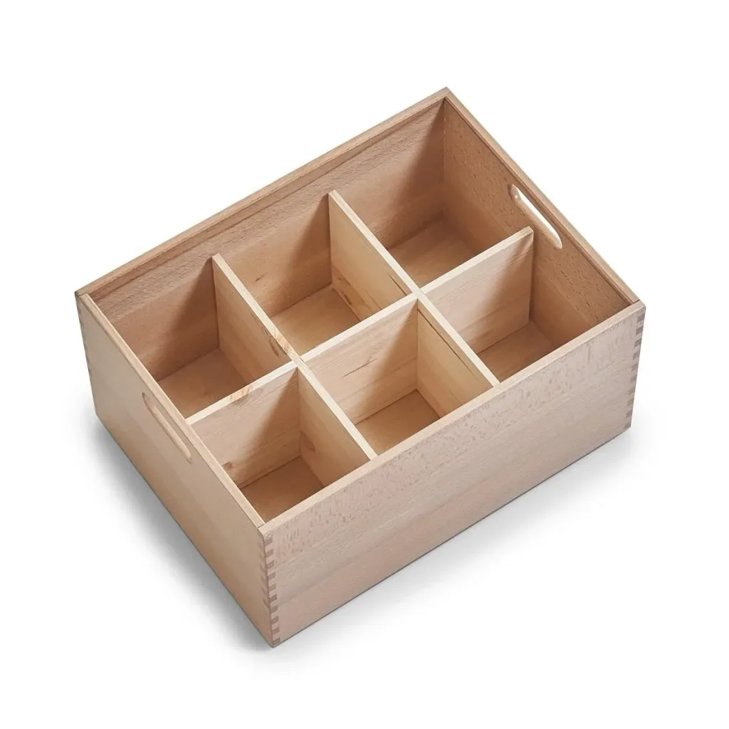 All-purpose box, varnished beech, 40 x 30 x 21 cm