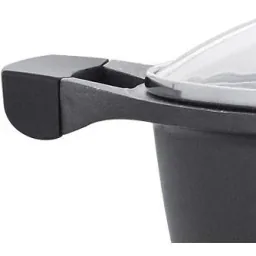 Marble casserole with black glass lid - 20 cm