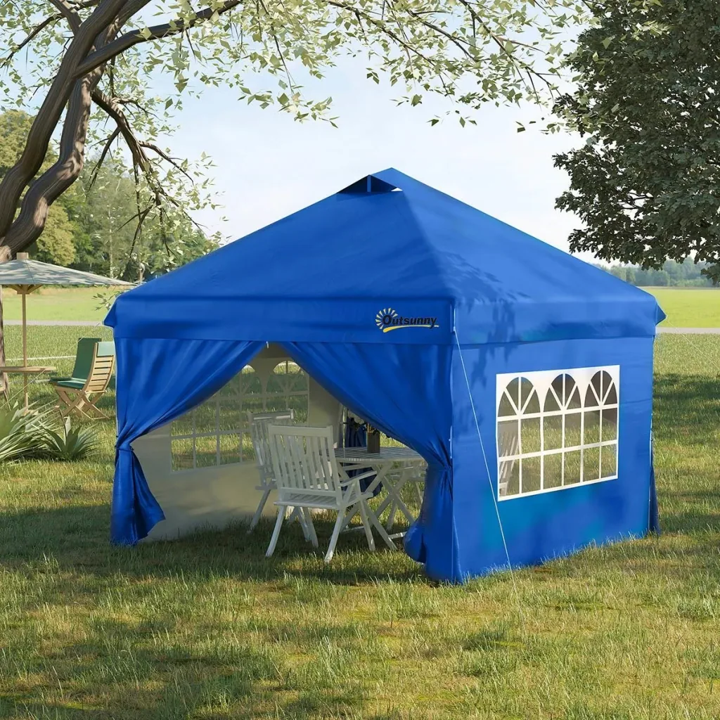 Foldable Gazebo - Blue - 3 x 3 m - incl. pegs and bag