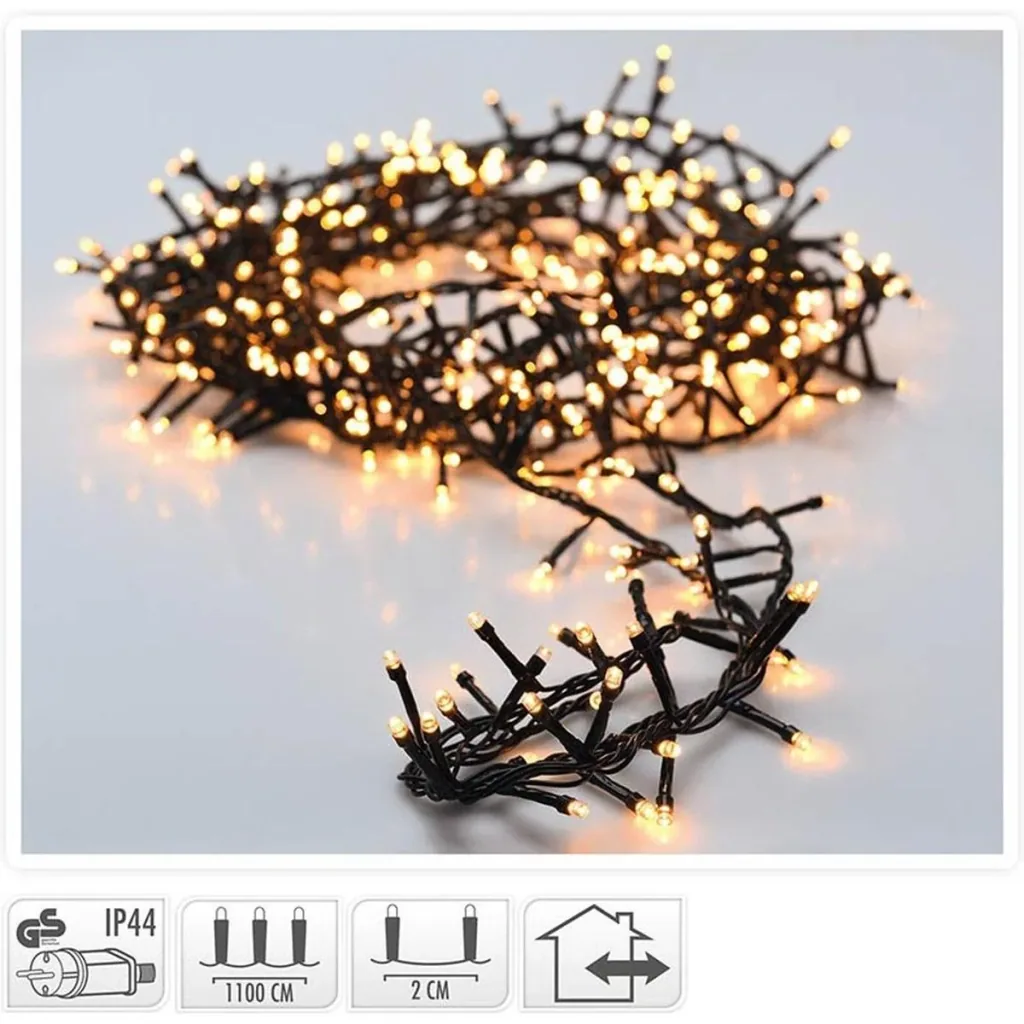 Christmas lights Snakelight 560LED - 11 meters - warm white - Microcluster