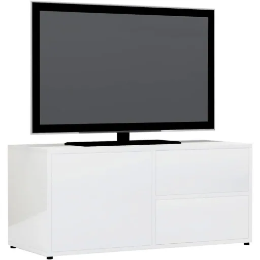 TV cabinet 80x34x36 cm high-gloss white chipboard