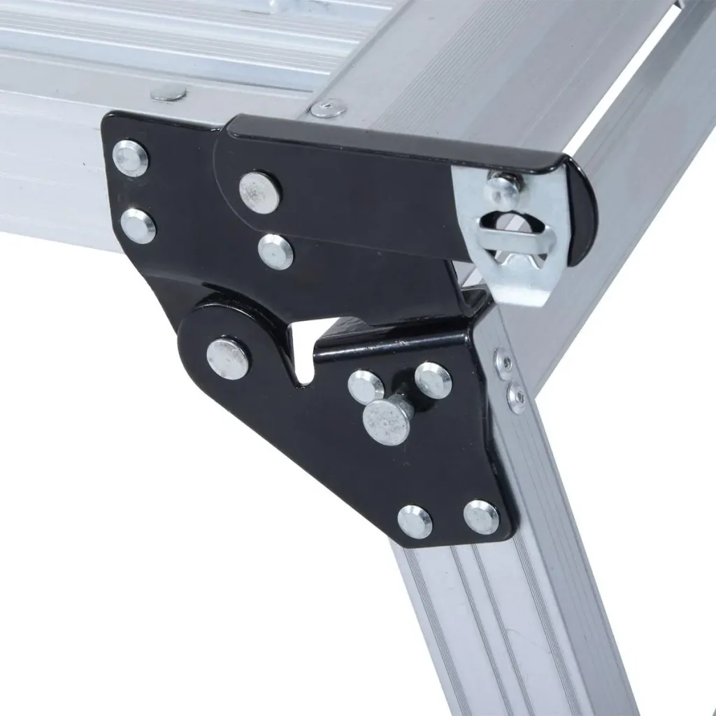 Work platform with integrated folding lock silver