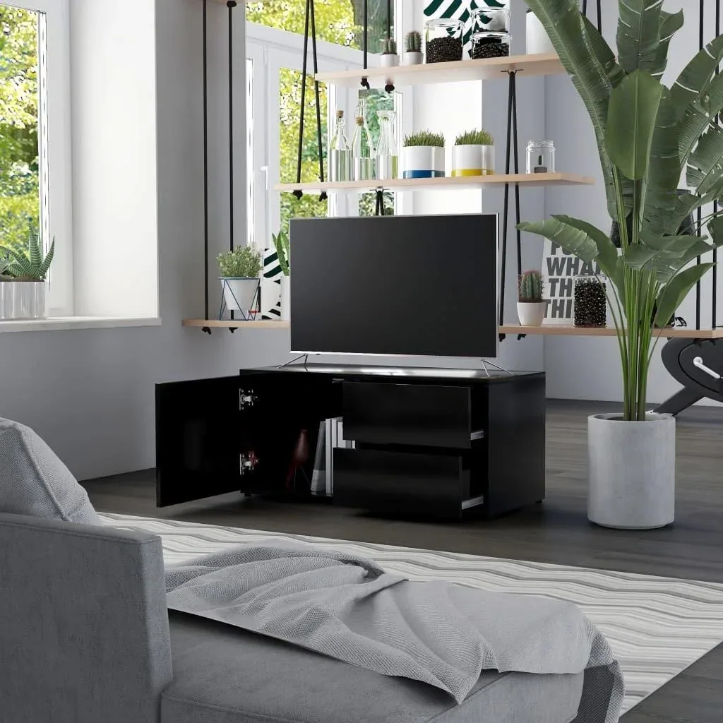 TV cabinet 80x34x36 cm chipboard black