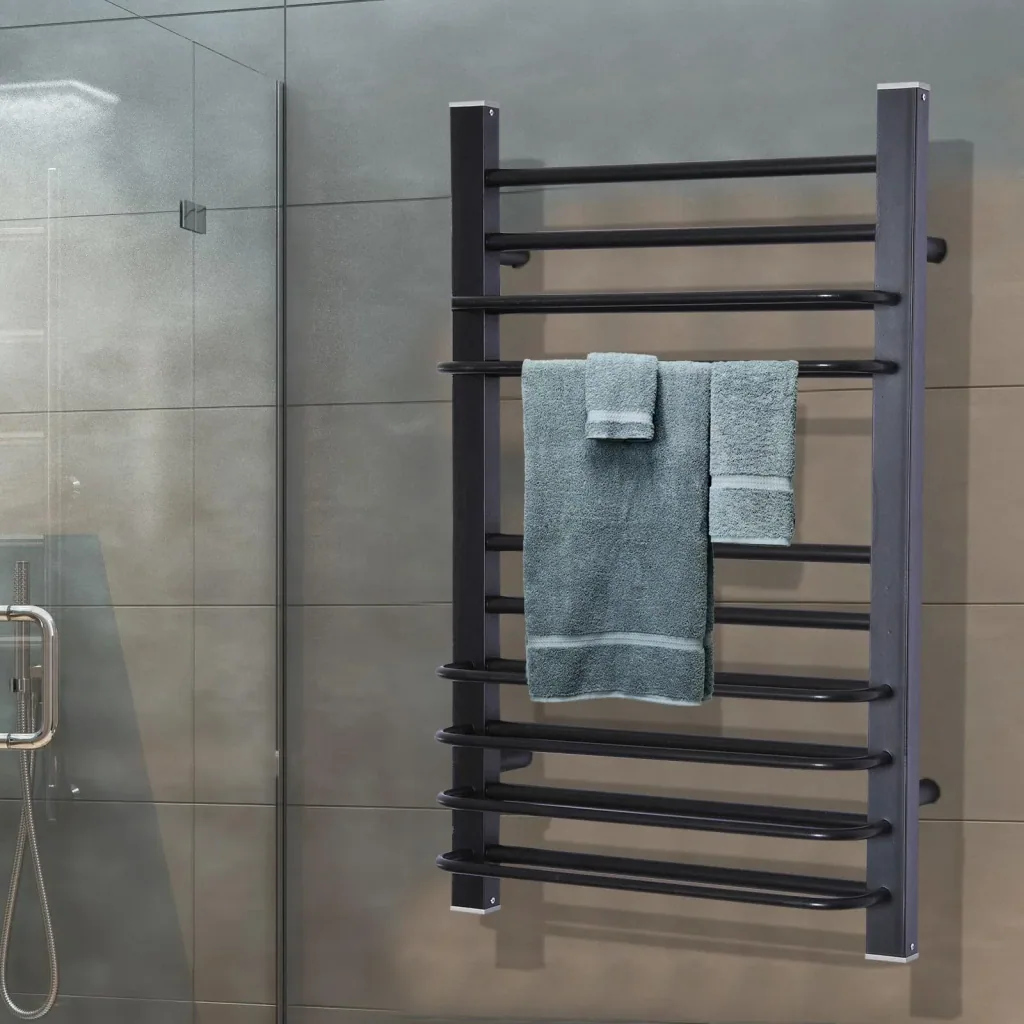 Towel radiator wall radiator 16 heating rods black