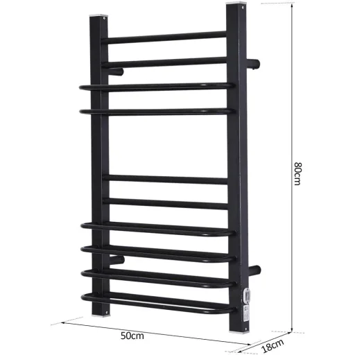 Towel radiator wall radiator 16 heating rods black