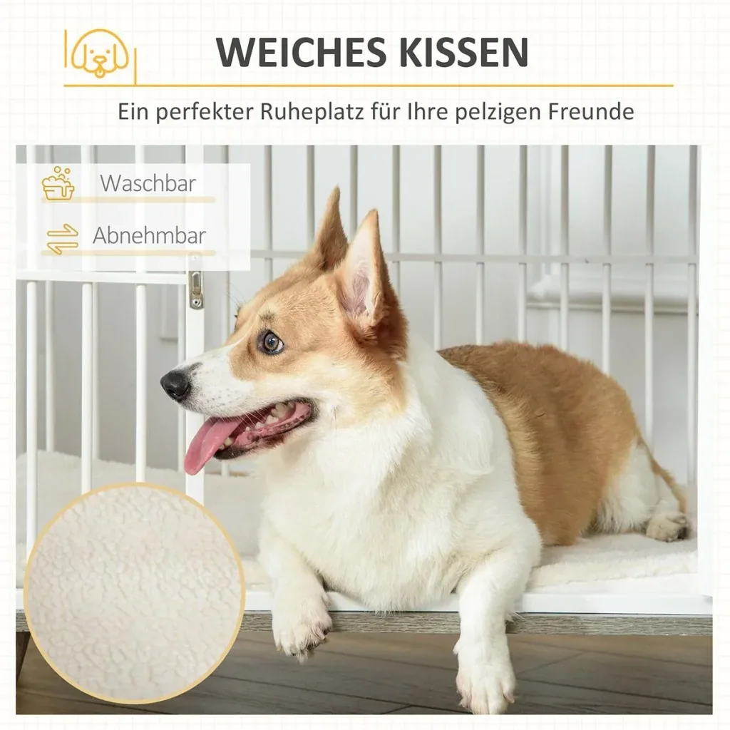 Wooden dog cage with cushion Tis