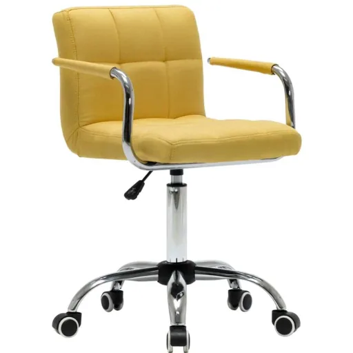 Dining room chairs swivel 2 pieces fabric yellow