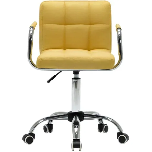 Dining room chairs swivel 2 pieces fabric yellow