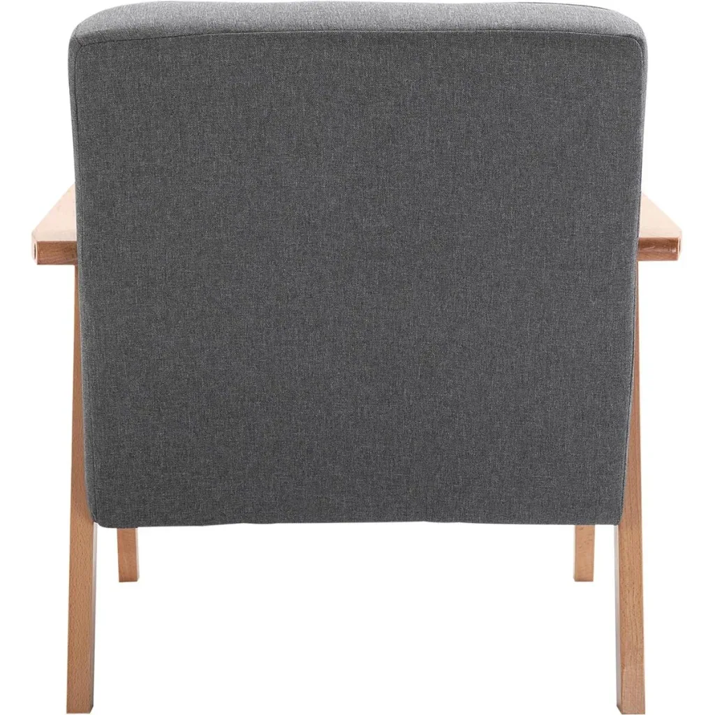 Upholstered chair with armrests grey/natural