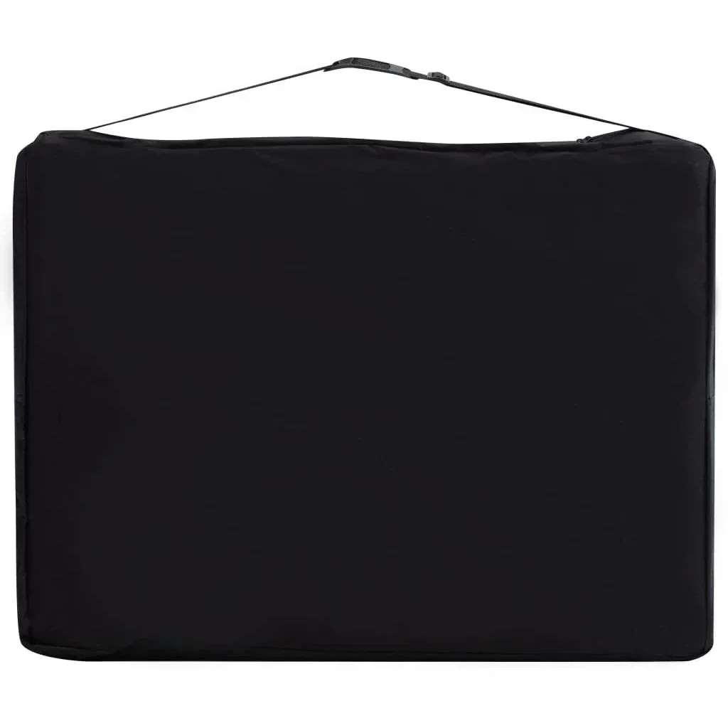 Folding massage table with 2 zones aluminum white and purple