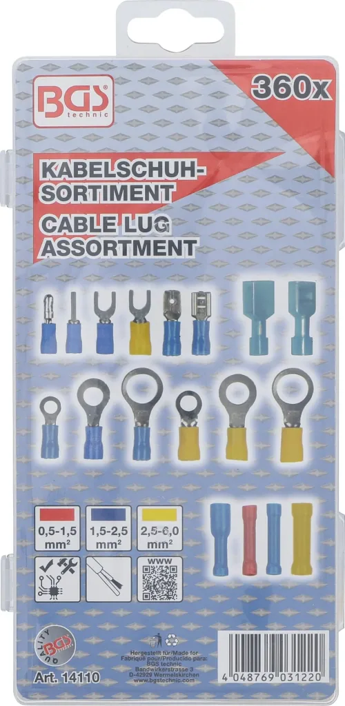 Cable lug assortment, 360 pieces