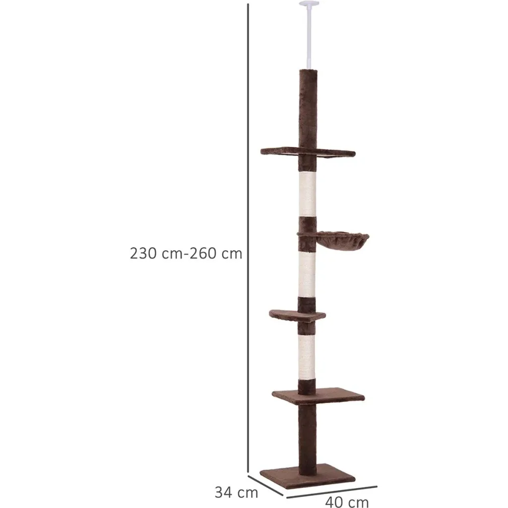 Scratching post height adjustable beige