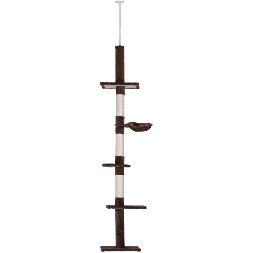Scratching post height adjustable beige