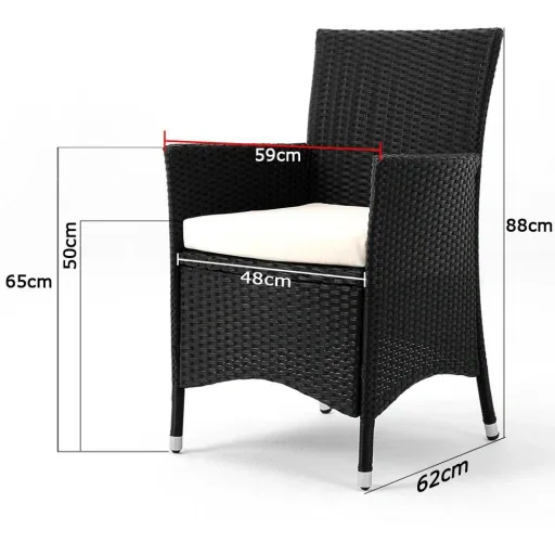 Polyrattan seating group Milan 17 - Black