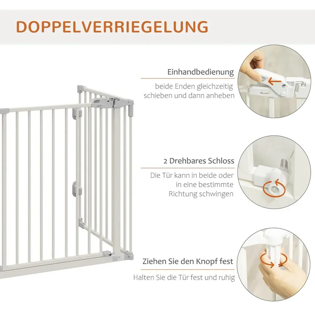 Dog barrier door safety gate