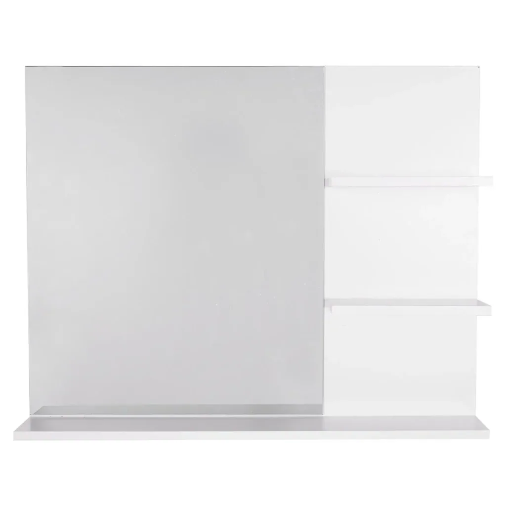 Bathroom mirror with 3 shelves white