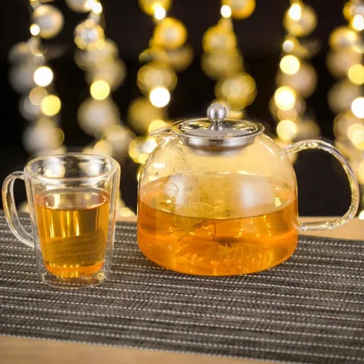 Glass teapot with strainer 1.5L