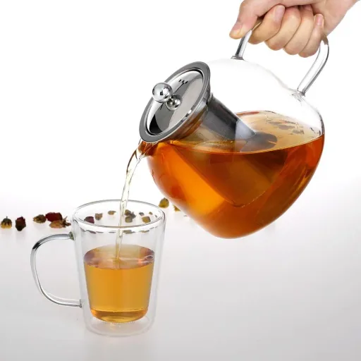 Glass teapot with strainer 1.5L