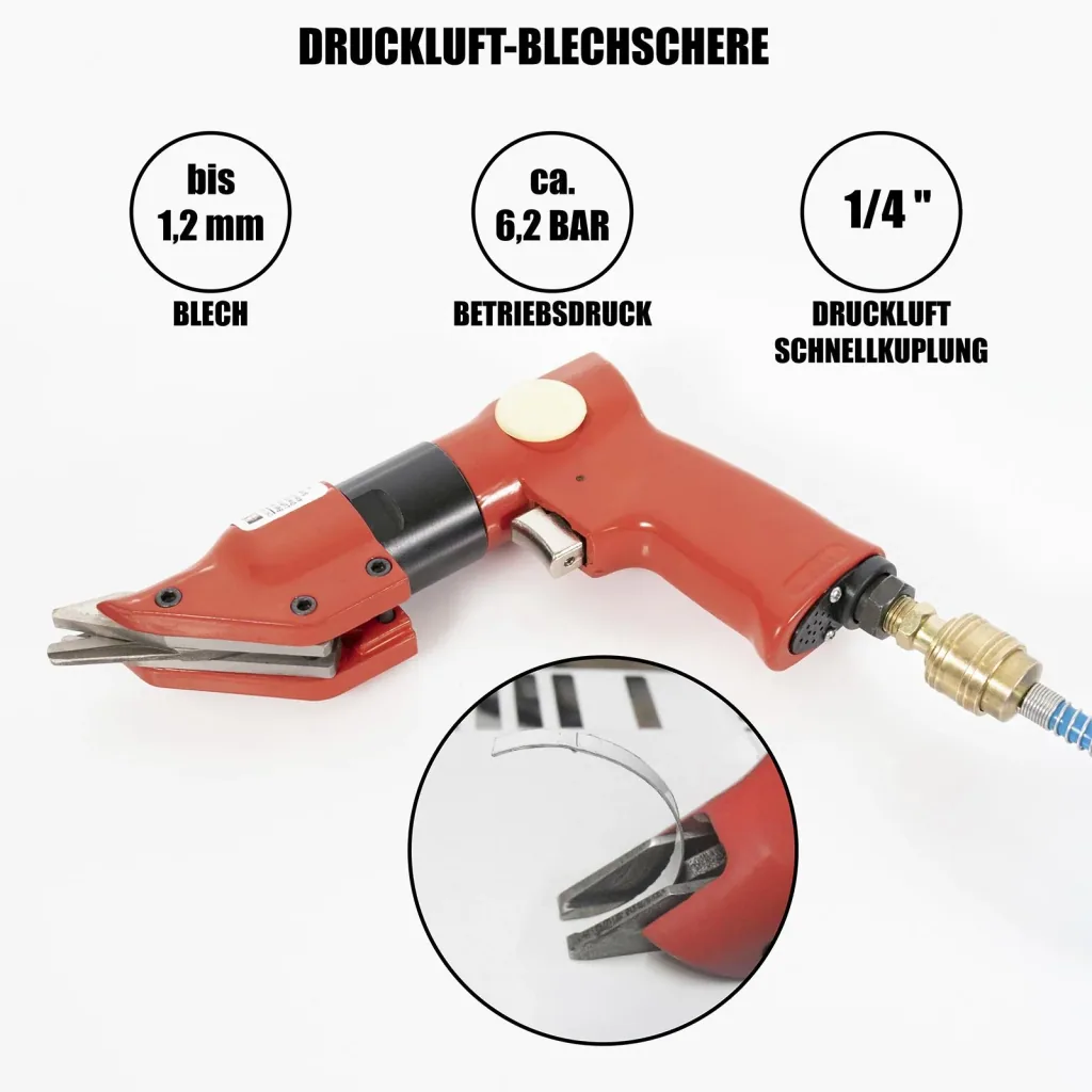Pneumatic sheet metal shears