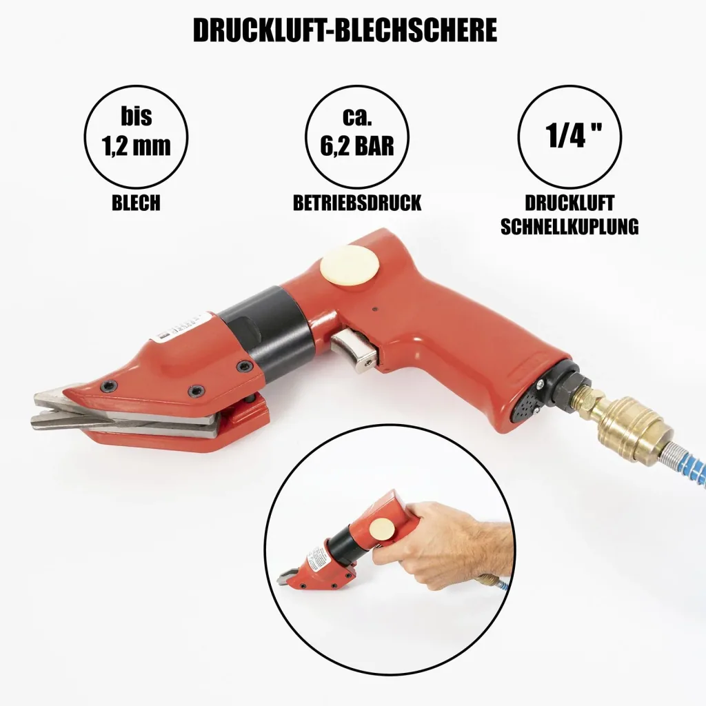 Pneumatic sheet metal shears