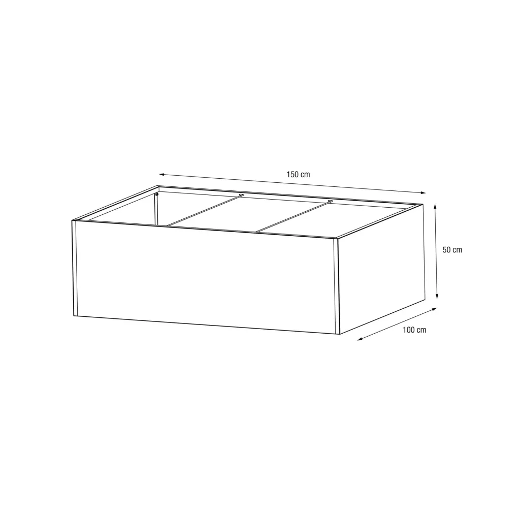 Plantenbak Herstera Garden 150 x 100 x 50 antraciet