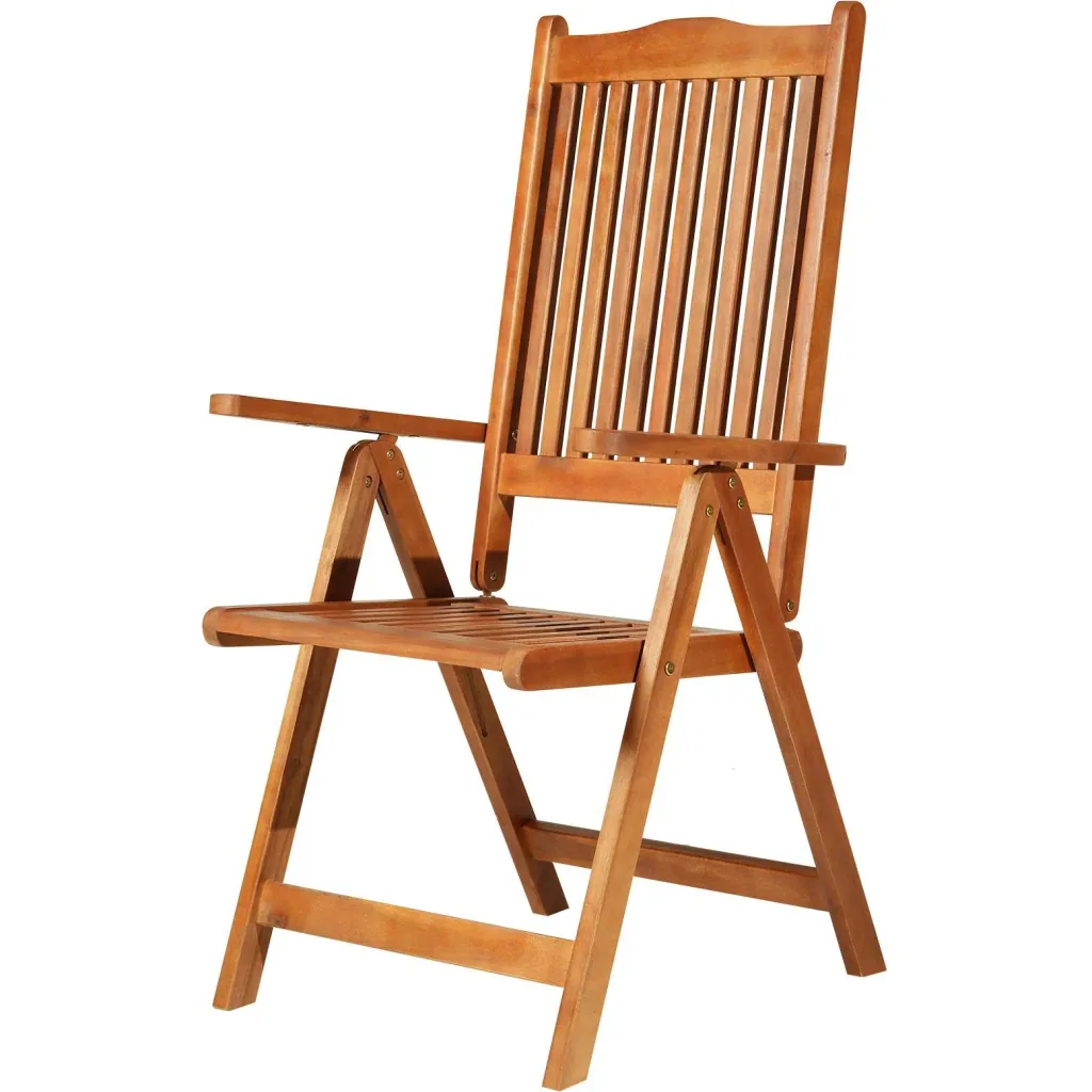 folding chair garden chair garden furniture 5-way adjustable acacia wood oiled 64 x 55 x 110 cm