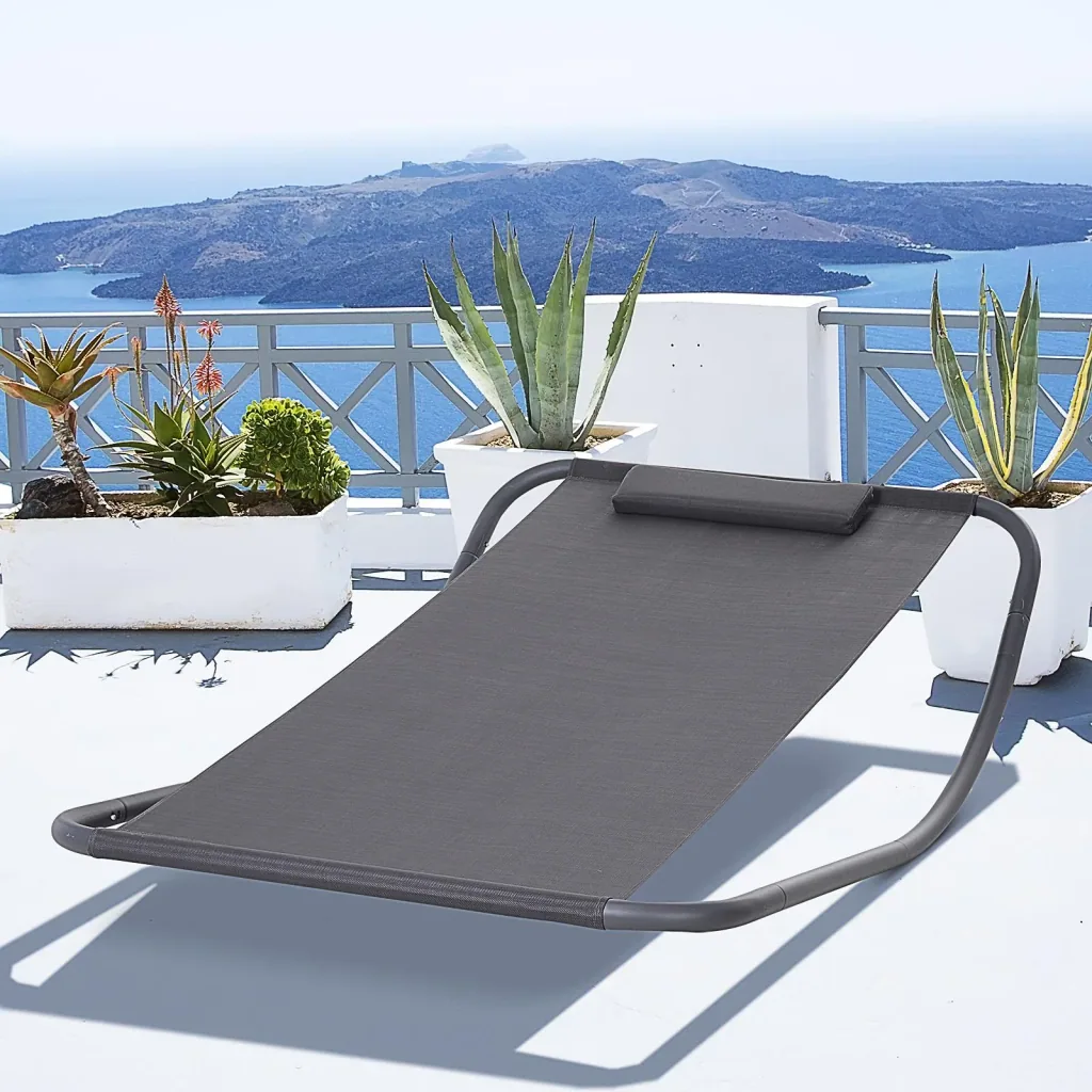 Rocking lounger with cushion
