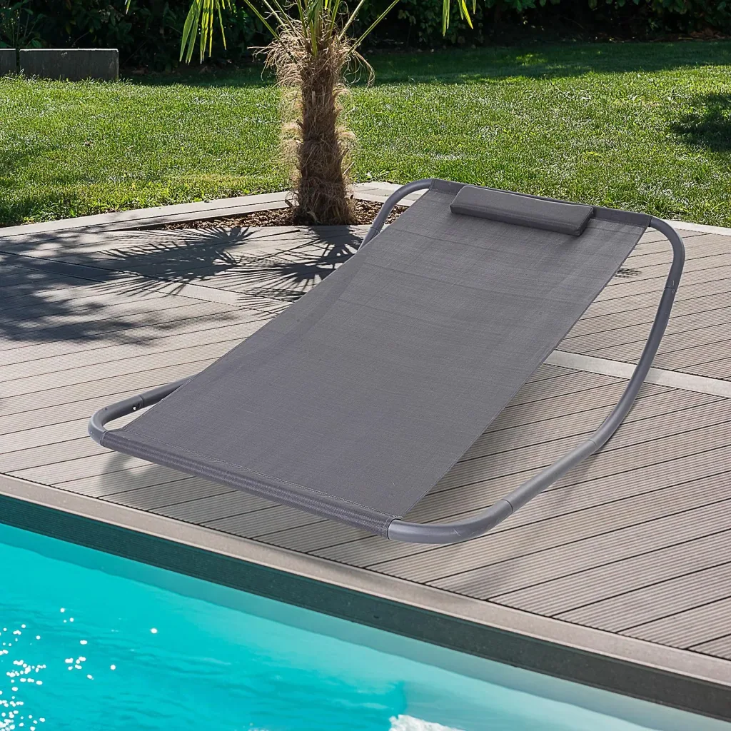 Rocking lounger with cushion