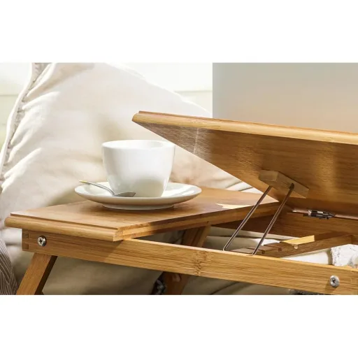 Foldable laptop table - bamboo - bedside table