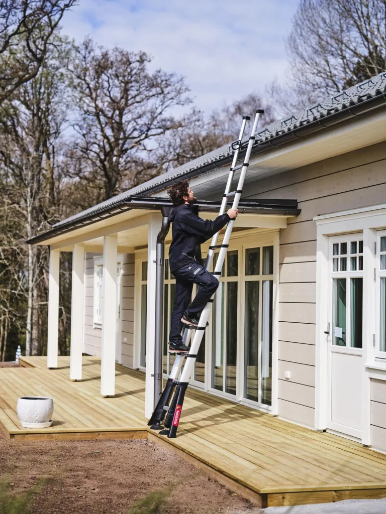 Telescoop leunladder, PrimeLine, 4,1 meter, met stabilisator