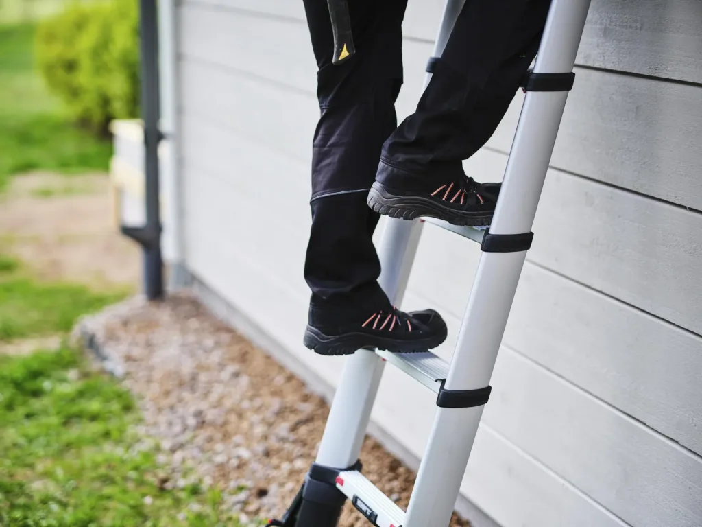Telescoop leunladder, PrimeLine, 4,1 meter, met stabilisator