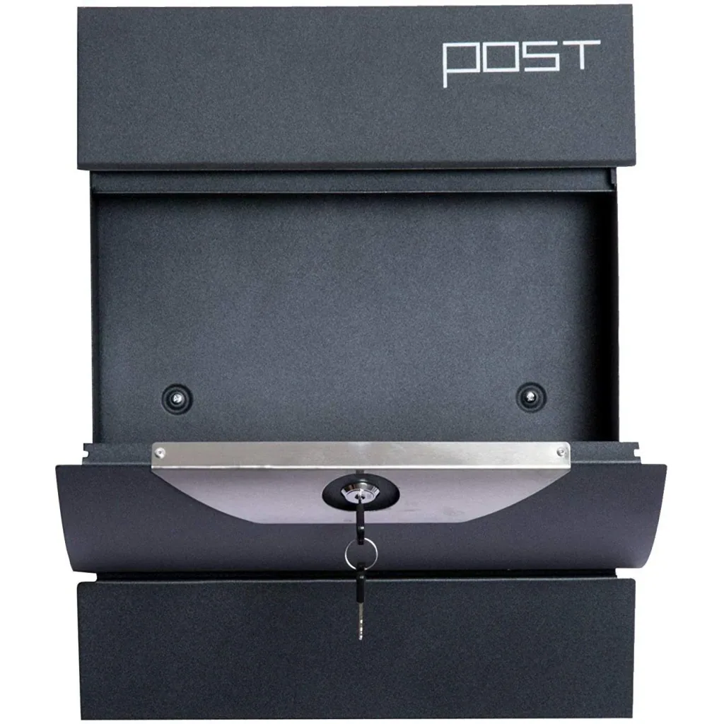 Mailbox wall mailbox with newspaper compartment lockable 2 keys steel