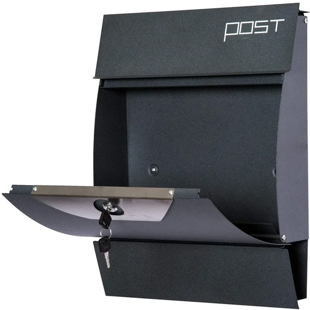 Mailbox wall mailbox with newspaper compartment lockable 2 keys steel