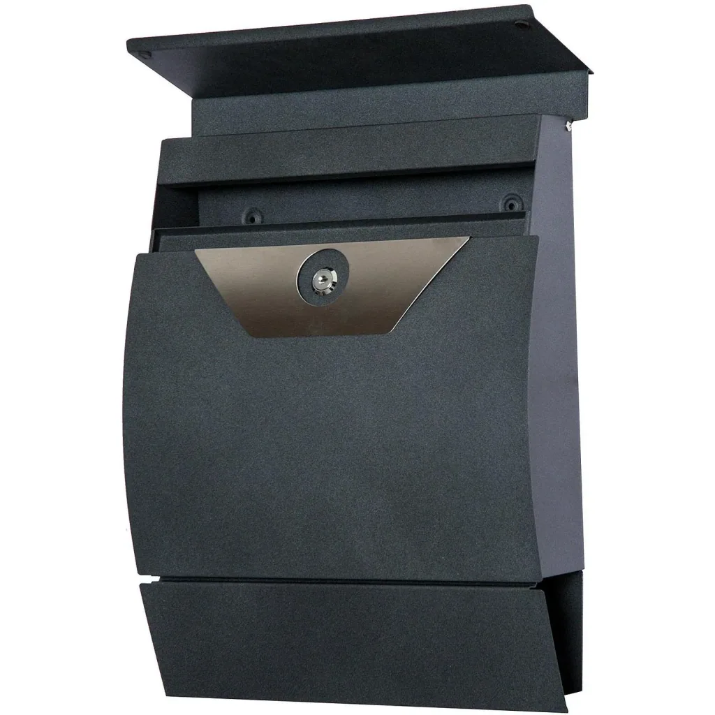 Mailbox wall mailbox with newspaper compartment lockable 2 keys steel