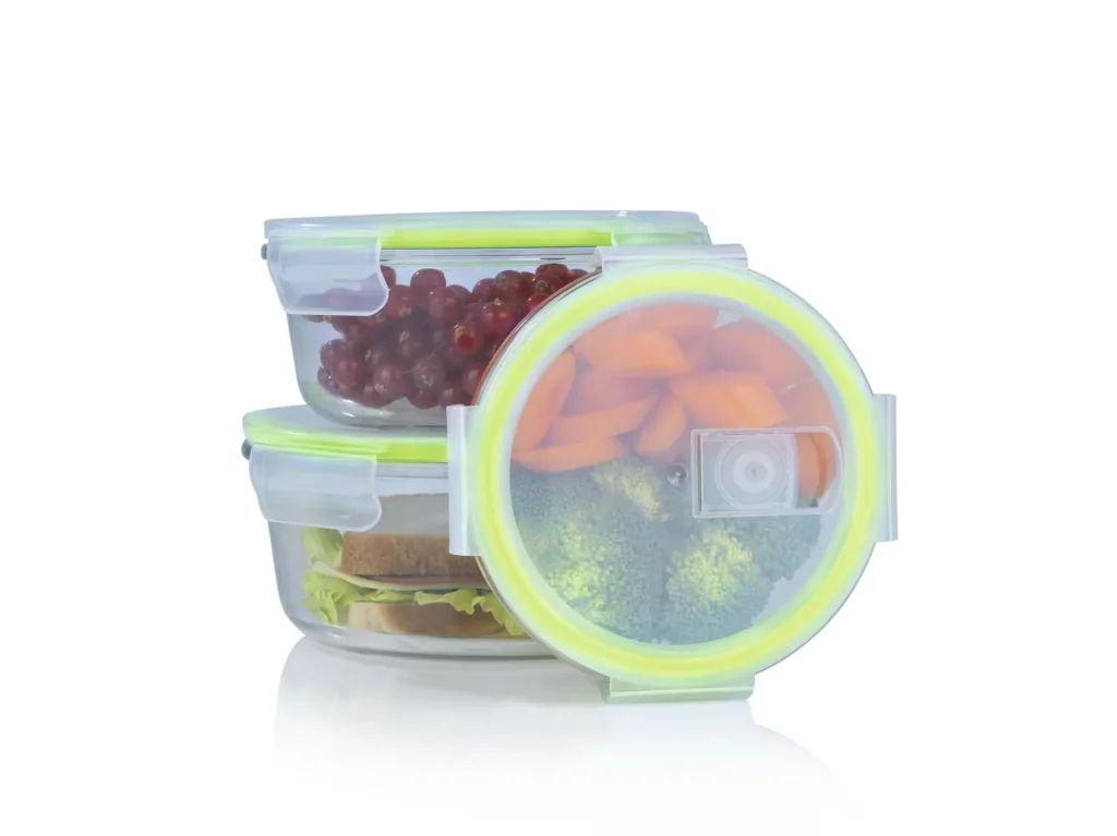 Glass food storage containers "Klick it", round, 6 pieces