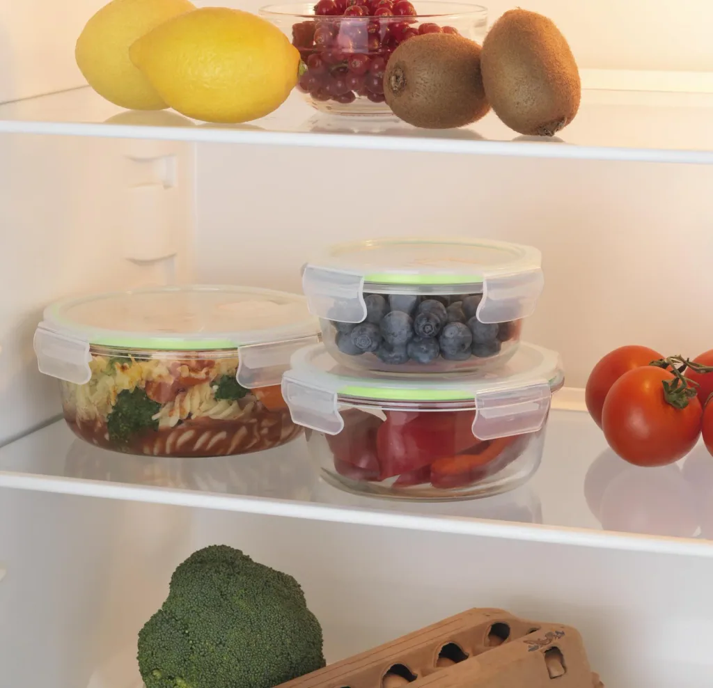 Glass food storage containers "Klick it", round, 6 pieces