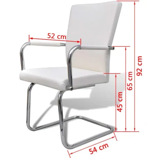 Dining room chairs 2-seater faux leather white
