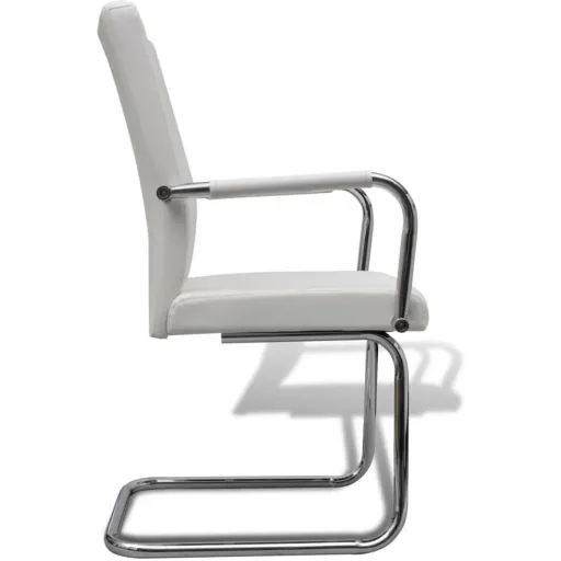 Dining room chairs 2-seater faux leather white