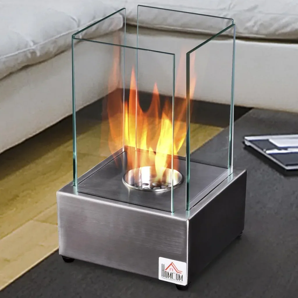 Ethanol fireplace silver