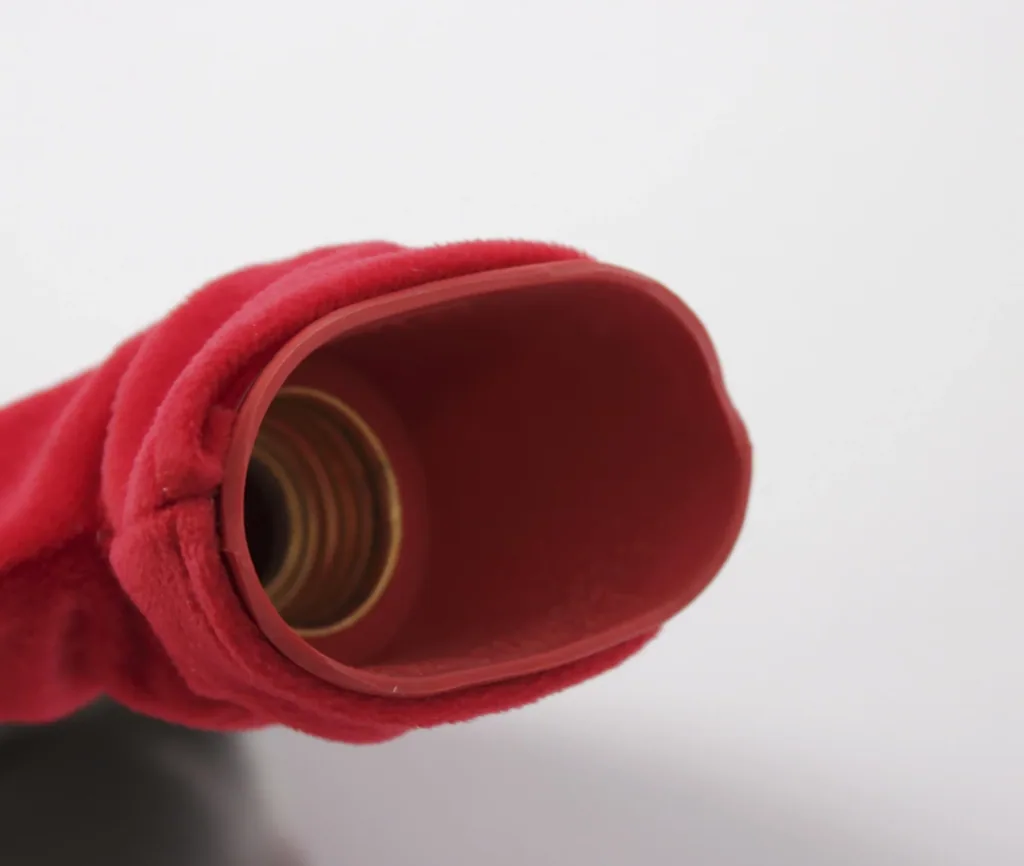 Neck hot water bottle with wide funnel