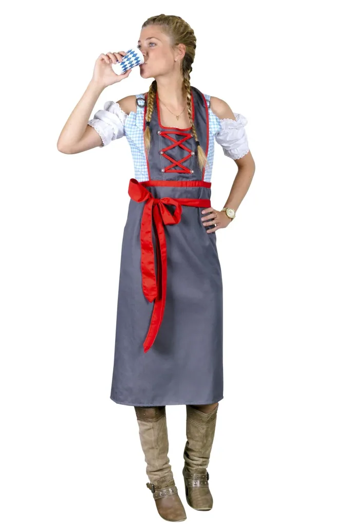 Apron for women, color gray/red, one size