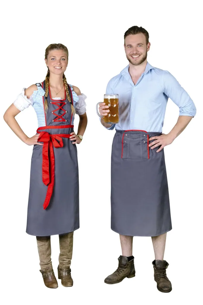 Apron for women, color gray/red, one size