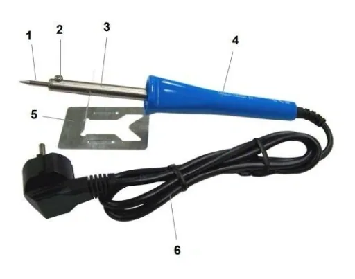 Soldering iron VDE 30 W with stand/tip, straight pencil tip