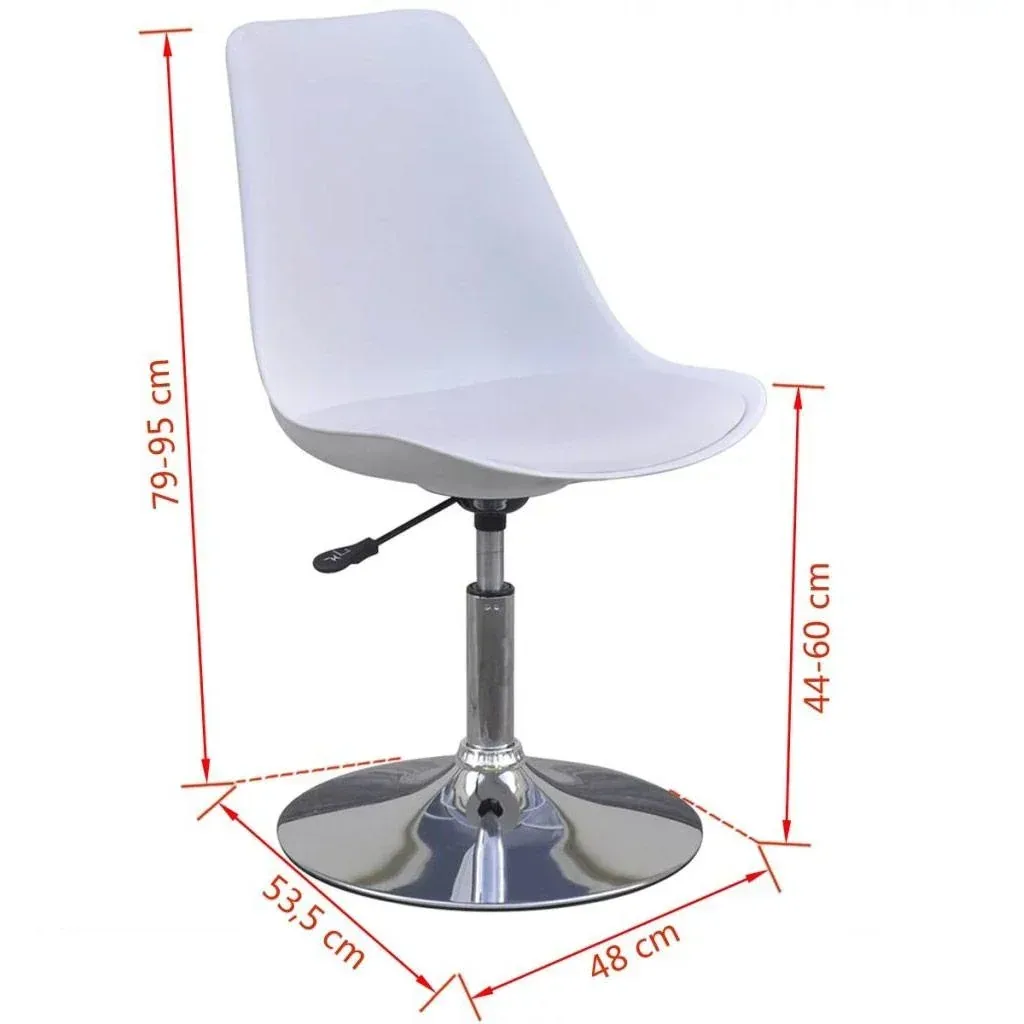 Dining room chairs swivel 2 pieces artificial leather white