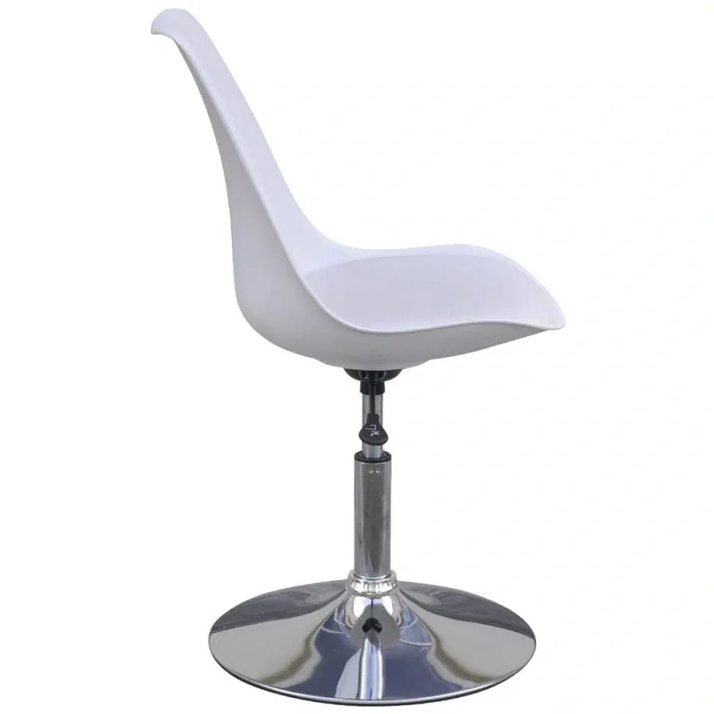 Dining room chairs swivel 2 pieces artificial leather white