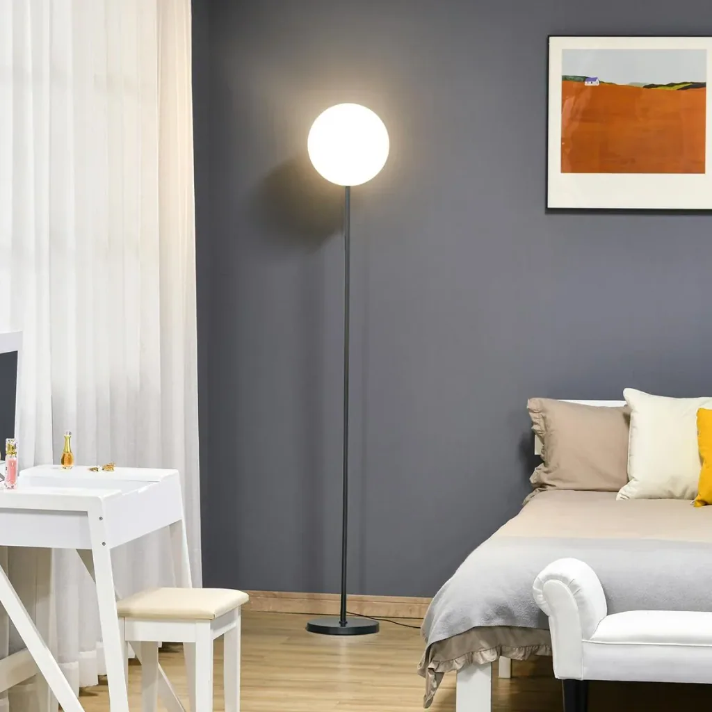 Floor lamp with LED adjustable by 90 degrees, removable light pole lamp, metal, acrylic, black, Ø28 x 171.5 cm