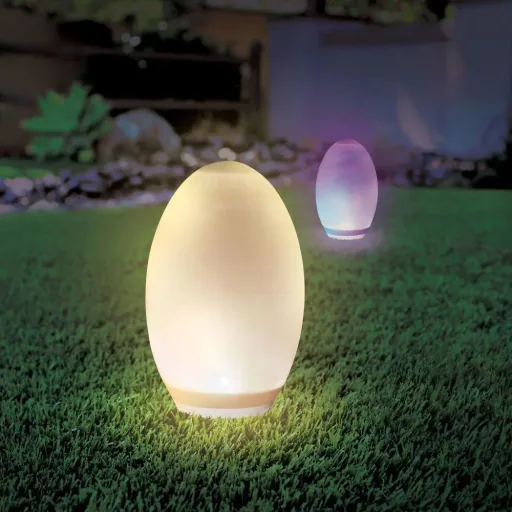 VT-7815 Solar Outdoor Lamp - Egg - Warm White + RGB