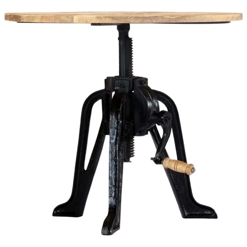 Side table 60x(46-63) cm solid mango wood and cast iron