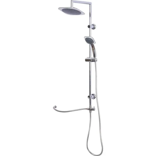 Rain shower shower system hand shower 5 shower modes square silver